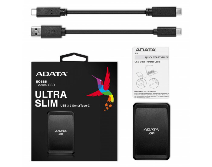 ADATA EXTERNAL SSD 500GB SC685 (USB C)